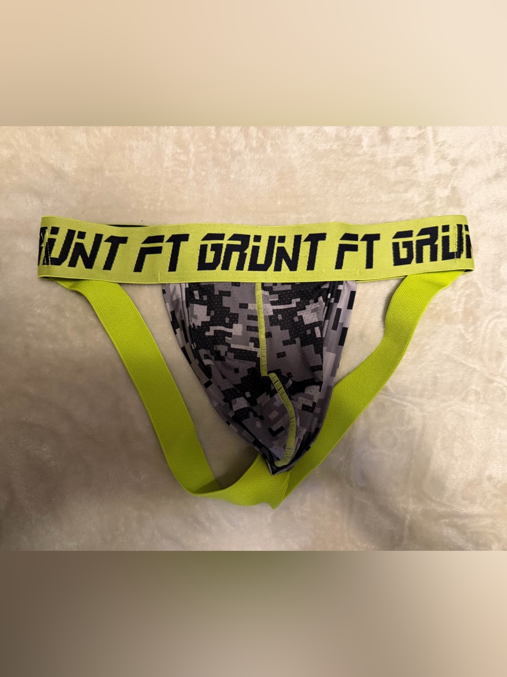 Neon Yellow Waistband Digital Camo Jock Brief